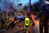 Motociclista resulta lesionado tras derrapar y chocar contra camioneta en Tempoal