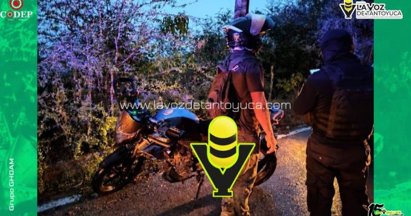 Motociclista resulta lesionado tras derrapar y chocar contra camioneta en Tempoal