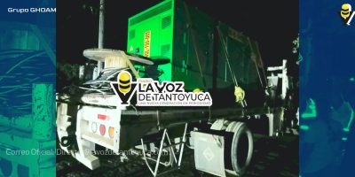 Vecinos retienen camioneta que transportaba generador de luz