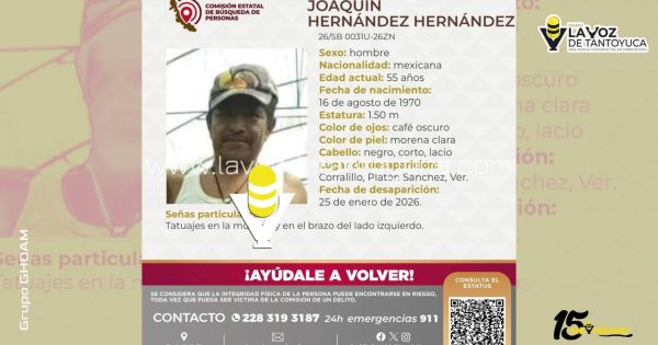 Desaparece hombre en Platón Sánchez