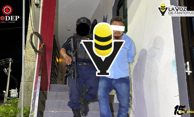 Detienen a sujeto tras alterar el orden público en pleno centro de Tantoyuca