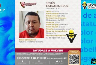 Buscan a Jesús Estrada Cruz, desaparecido en El Higo, Veracruz