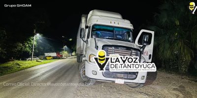 Tractocamión termina averiado por falla en el GPS